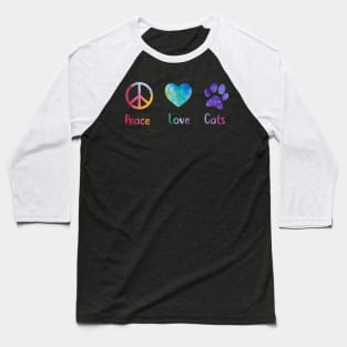 Peace Love Cats Peace Sign Baseball T-Shirt